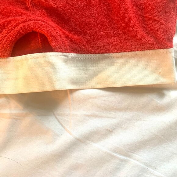 Zara Women's red & white Terry Cloth cotton crop top size s with keyhole - Picture 3 of 4